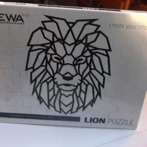 wood art lion puzzle kit.